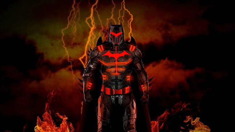 Batman Hellcat Armor, batman, superheroes, artist, artwork, digital-art, HD wallpaper