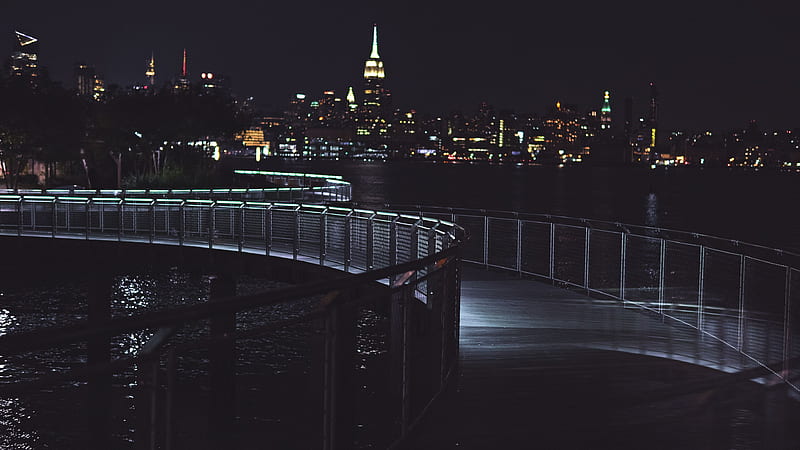 Jersey City Night, New Jersey, hudson river, night, new york city, HD wallpaper