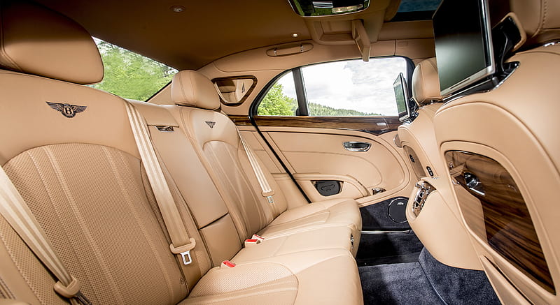2017 Bentley Mulsanne (Color: Arabica) - Interior, Rear Seats , car, HD wallpaper