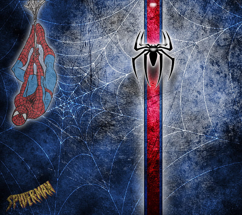 Spider-Man, blue, comics, hero, man, red, spider, super, web, HD wallpaper