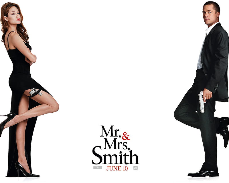 Mr and Mrs Smith, angelina jolie, smith, and mrs, angelina, brad pitt, jolie, pitt, brad, mr, HD wallpaper