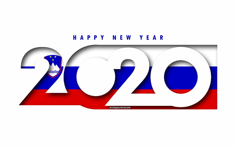 Slovenia 2020, Flag of Slovenia, white background, Happy New Year Slovenia, 3d art, 2020 concepts, Slovenia flag, 2020 New Year, 2020 Slovenia flag, HD wallpaper