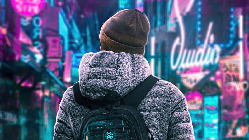 Scifi Boy Winter Hat , scifi, cyberpunk, artist, artwork, digital-art, HD wallpaper