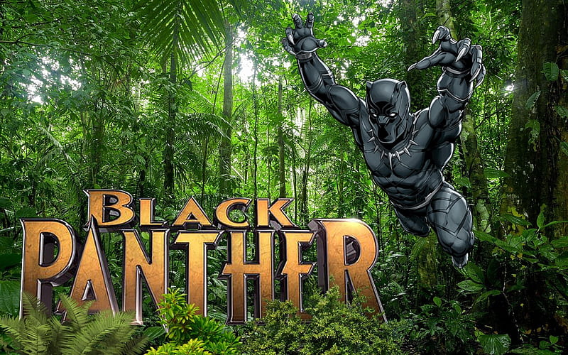 Black Panther., black panther, marvel, jungle, black, superhero, HD wallpaper