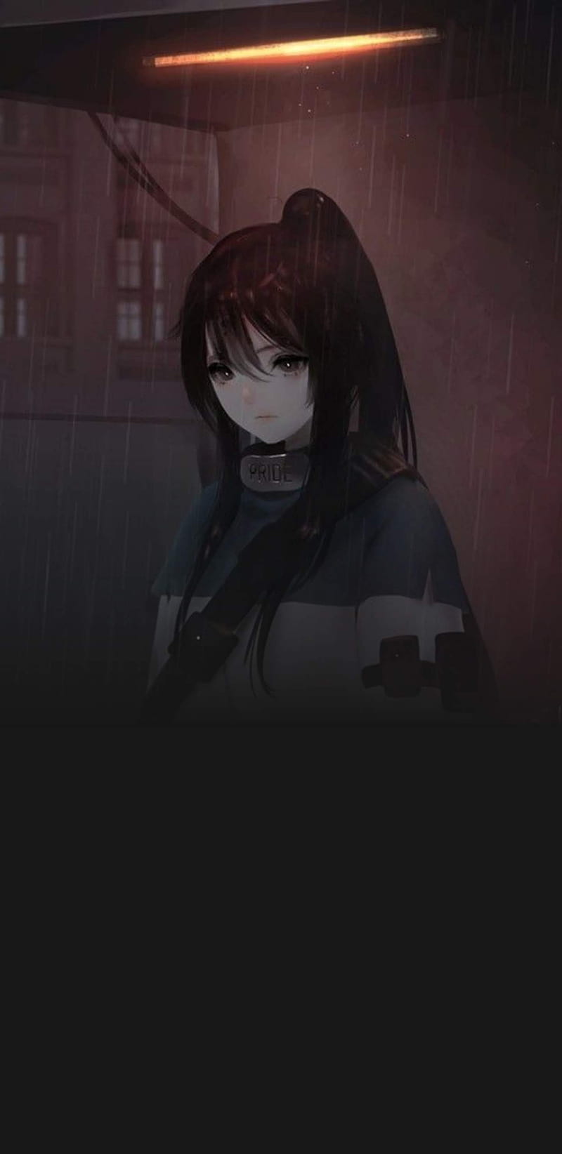 Black Anime Girl Standing In Front Of Some Snow And A Dark Background,  Depressed Anime Picture, Depression, Depressed Background Image And  Wallpaper for Free Download