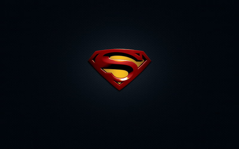 Superman, 3d logo, superheroes, art, DC Comics, HD wallpaper