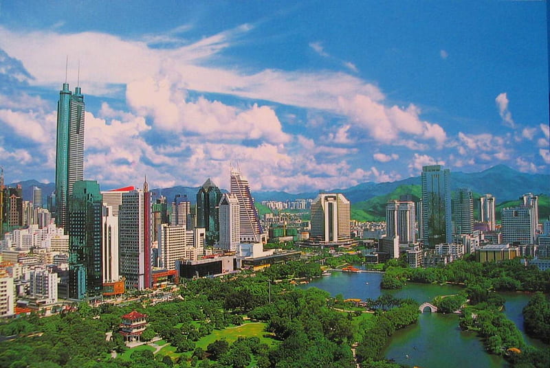 Shenzhen - China, cities, shenzhen, asia, china, HD wallpaper