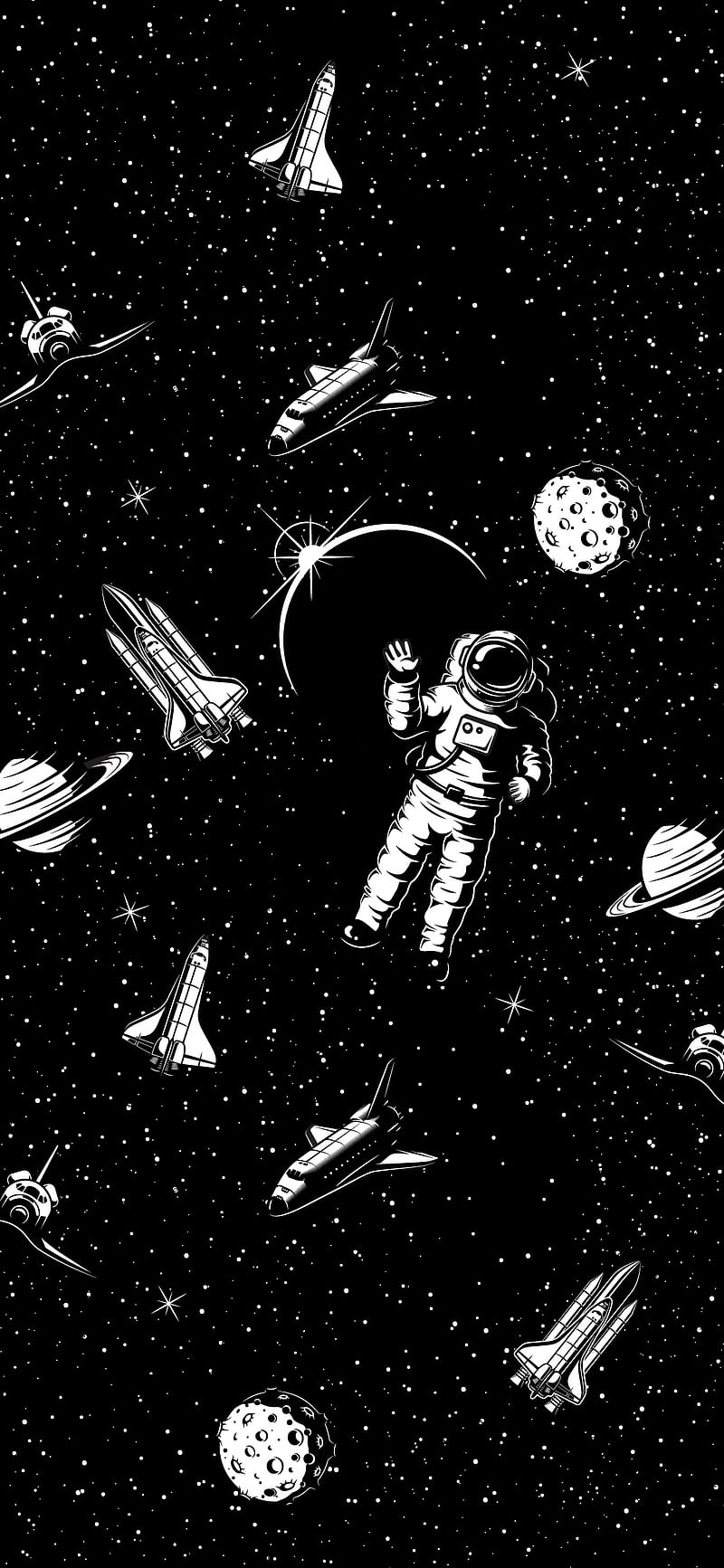 Space, black, dark, moon, interstellar, astronout, HD phone wallpaper