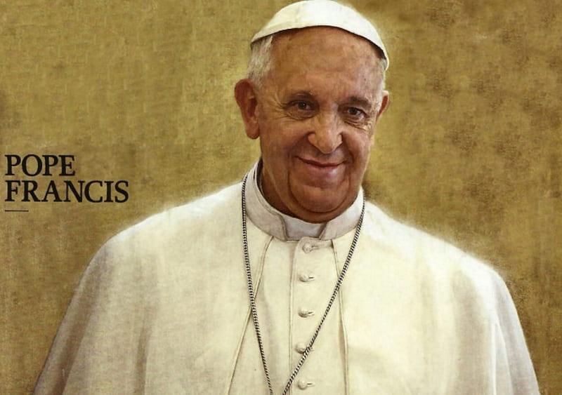 Pope Francis 1, art, Pope, priest, religion, artwork, painting, wide screen, portrait, catholic, HD wallpaper
