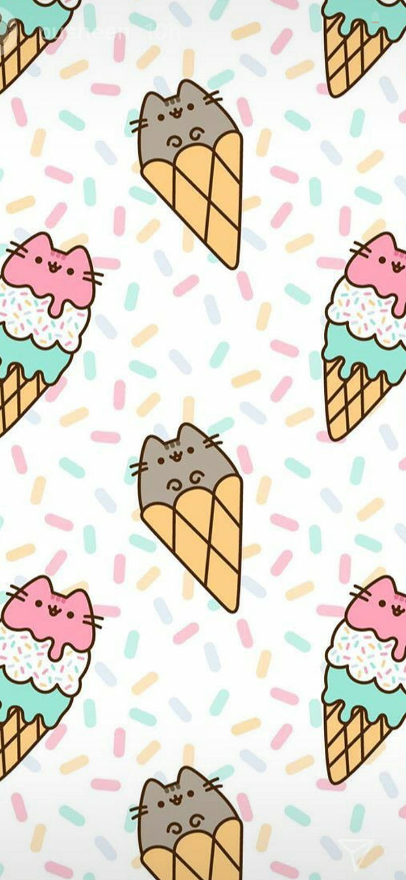 Hand Drawn Love Hello Kitty Ice Cream Flat Background Wallpaper Image For  Free Download - Pngtree