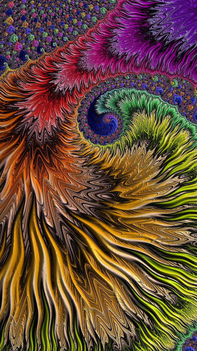 Rainbow swirl, complex, fractal, math, HD phone wallpaper