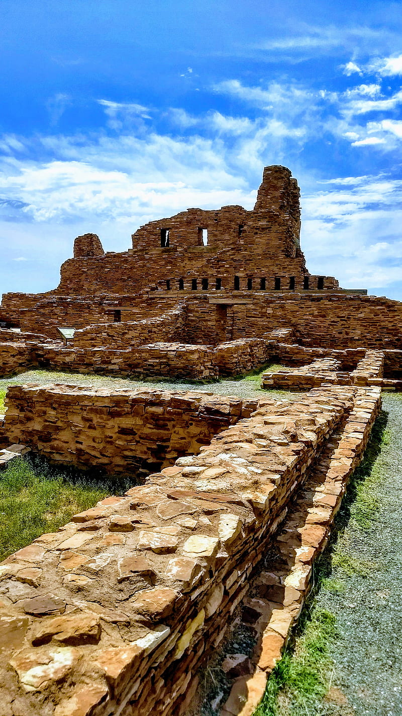 Abo Ruins, ancient, archaeology, indian, landscape, native american, pueblo, HD phone wallpaper
