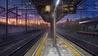Anime Train Station HD Wallpaper by daito