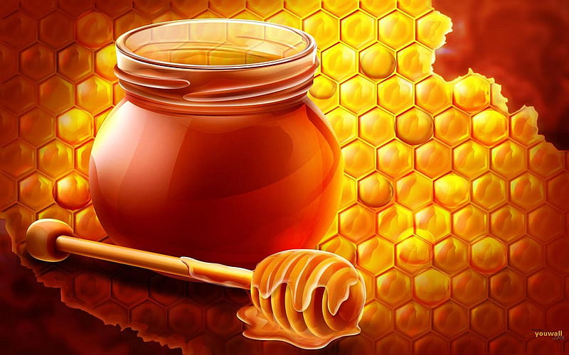 Taste of Honey, thick, curves, honey, flowing, texture, yellow, bees, sweet, HD wallpaper