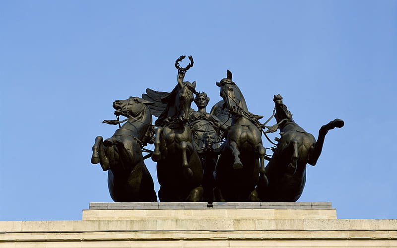 Angel horse bronze statue-London graphy, HD wallpaper