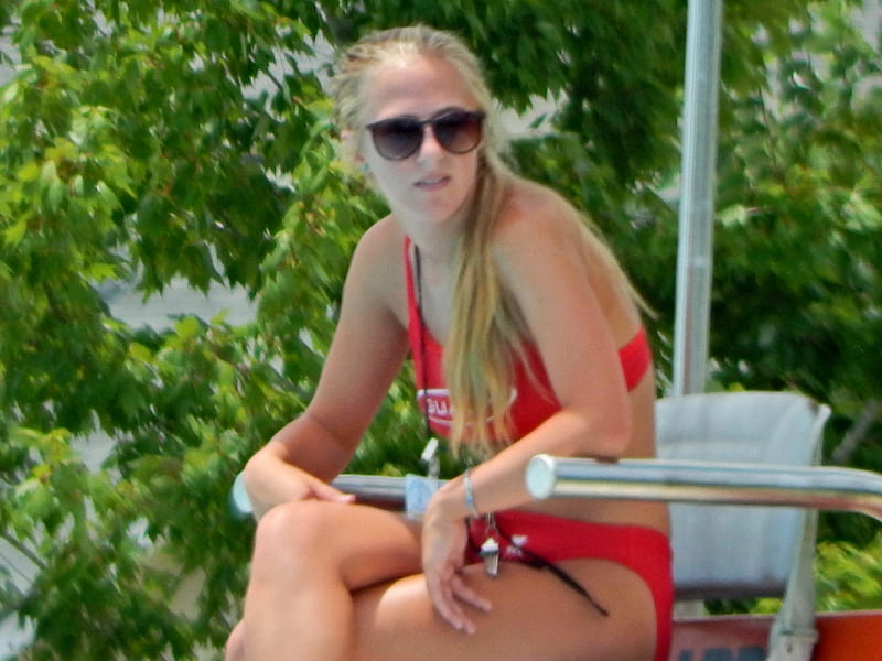 Lifeguard Woman, sunglasses, models, woman, blondes, lifeguard, HD wallpaper