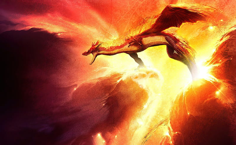 Dragon Throwing Flame Art , dragon, artist, artwork, digital-art, HD wallpaper