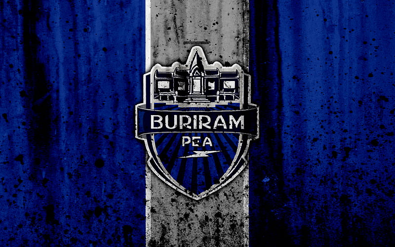 FC Buriram United, grunge, Thai League 1, soccer, art, football club, Thailand, Buriram United, logo, stone texture, Buriram United FC, HD wallpaper