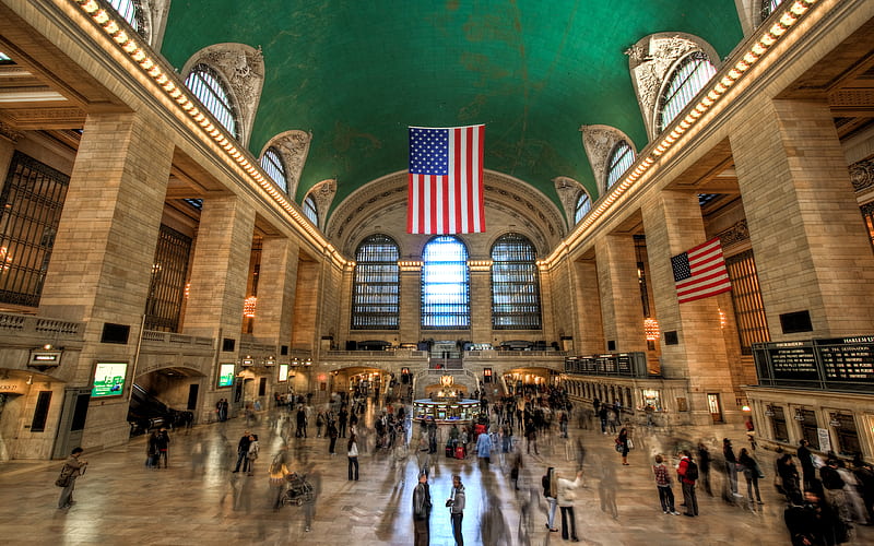The Grand Central, architecture, station, train, landmark, HD wallpaper