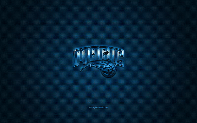 Orlando Magic, American basketball club, NBA, blue logo, blue carbon fiber background, basketball, Orlando, Florida, USA, National Basketball Association, Orlando Magic logo, HD wallpaper