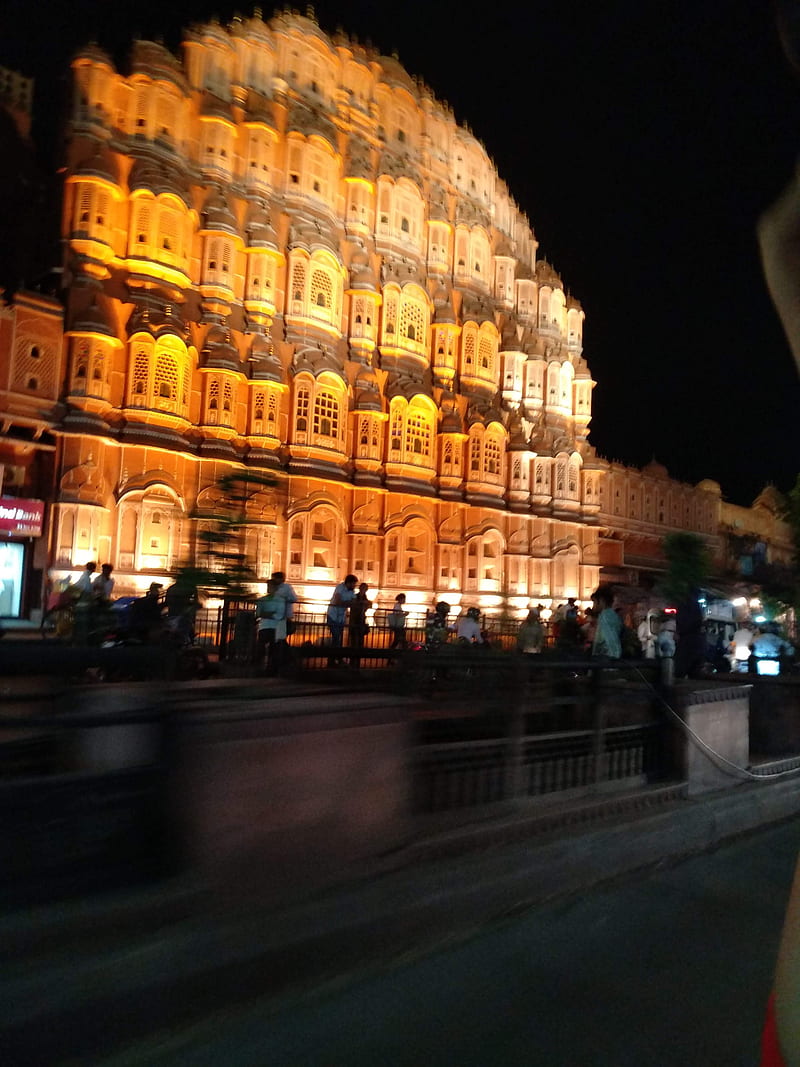 Hawamahal, jaipur, nightout, HD phone wallpaper