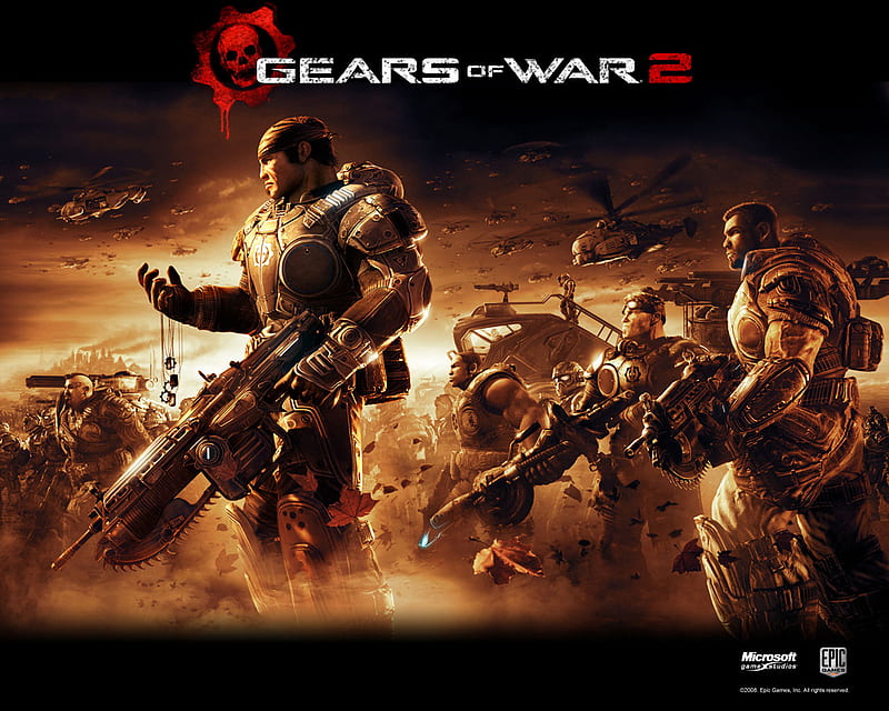 Gears Of War 2 The End, guerra, ashs to ashs, chain gun, gore, gow, 2, HD wallpaper