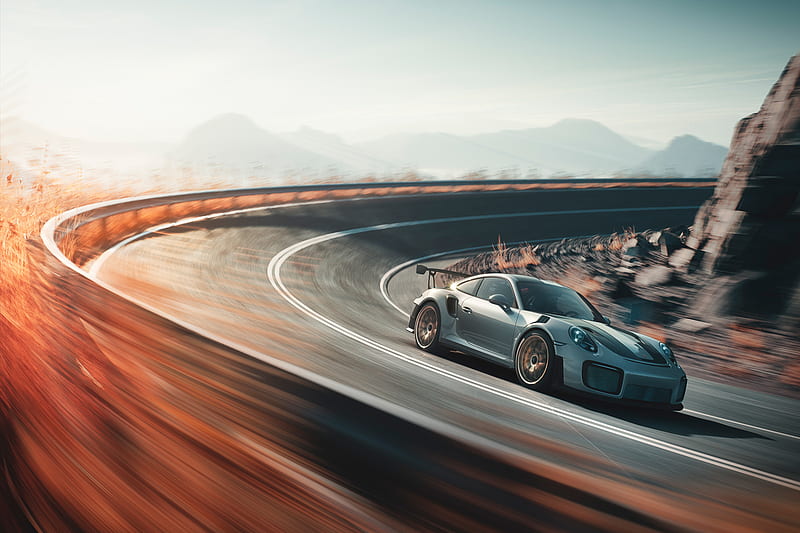 2018 Porsche 911 GT2 RS Front, porsche-911-gt2-r, porsche-911, porsche, carros, 2018-cars, artist, behance, HD wallpaper
