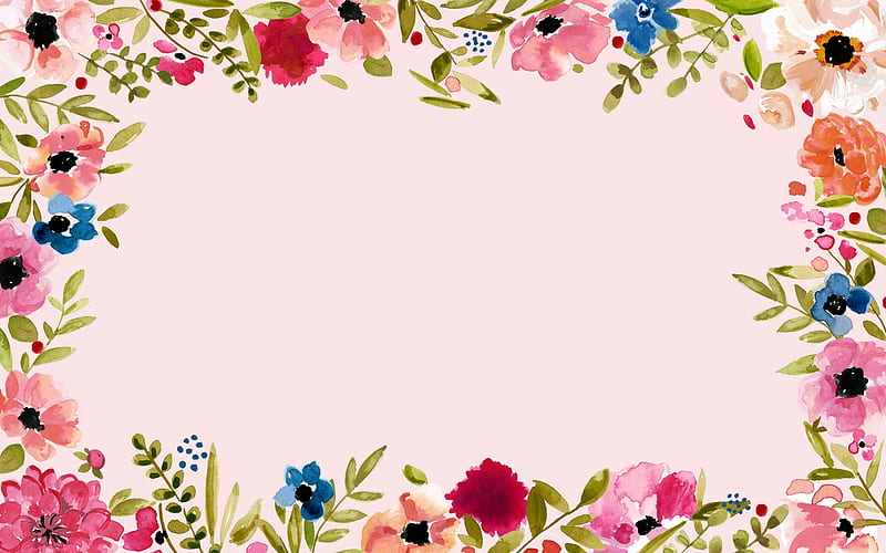 Floral frame background with ropical flowers Vector Image