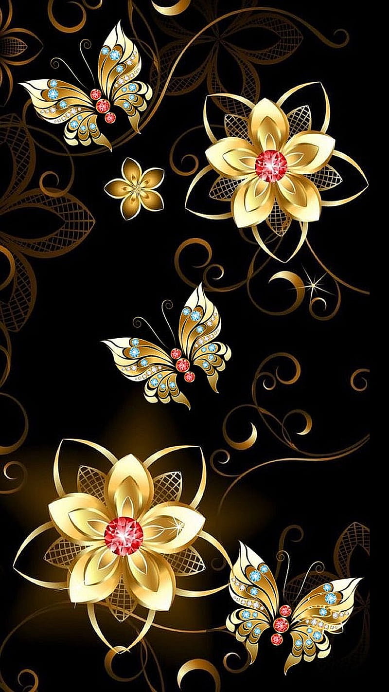 Golden Garden, garden, golden, HD phone wallpaper