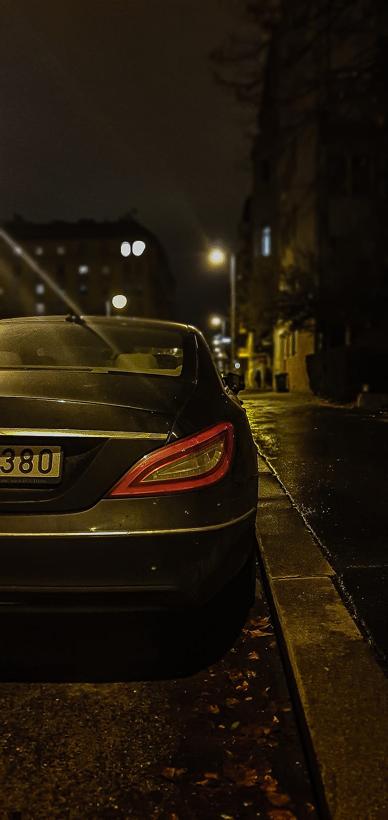 Mercedes Cls w218, amg, budapest, car, lightroom, maffiacar, night, HD phone wallpaper