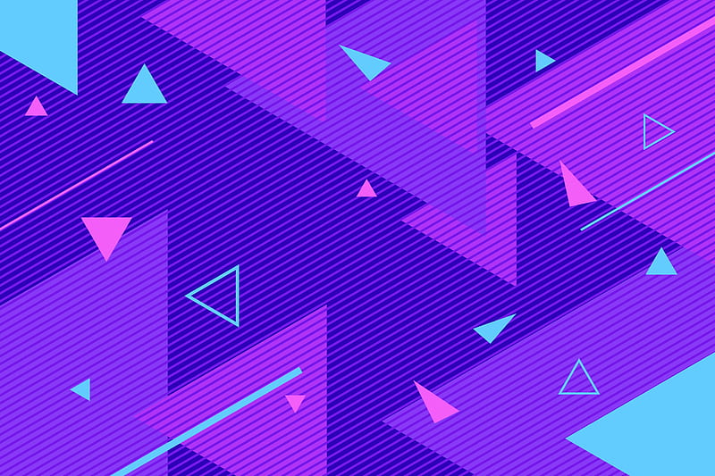 Abstract, Triangle, Artistic, Blue, Geometry, Lines, Purple, HD wallpaper