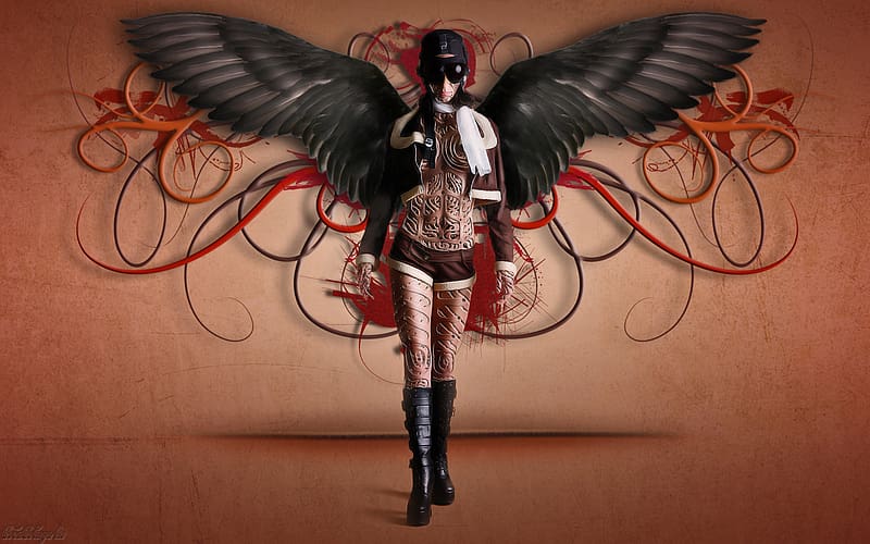Gothic, Style, Sci Fi, Angel, Model, Steampunk, HD wallpaper