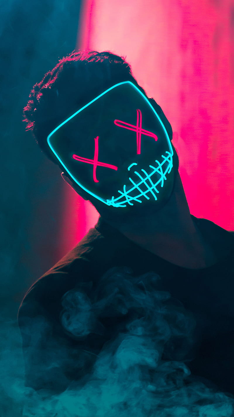 Neon Mask Guy, HD phone wallpaper
