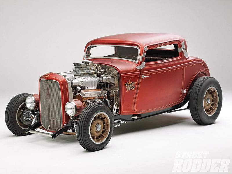 The Fender-Less Coupe, hot rod, classic, ford, reddish, HD wallpaper