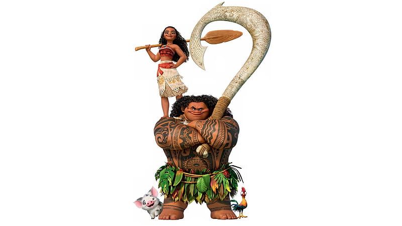 Moana 2016, poster, girl, animation, moana, man, disney, HD wallpaper