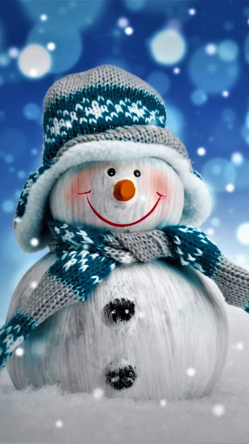 Download A Charming Winter Scene with a Little Snowman on an iPhone  Wallpaper  Wallpaperscom