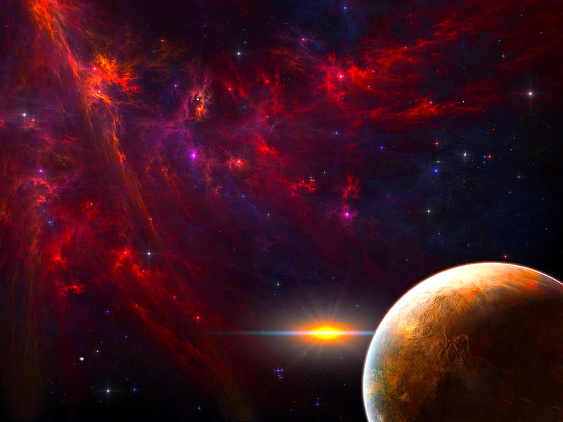 DIGITAL UNIVERSE, red, spark, planet, milkyway, space, HD wallpaper ...