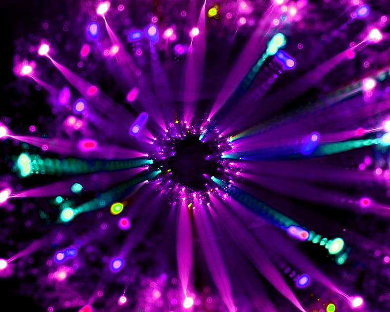 light, lights, blur, abstraction, purple, HD wallpaper