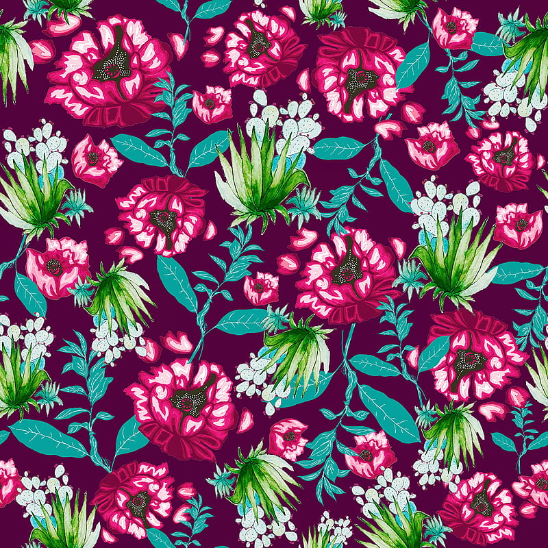 Flowers, pattern, art, texture, floral, HD phone wallpaper | Peakpx