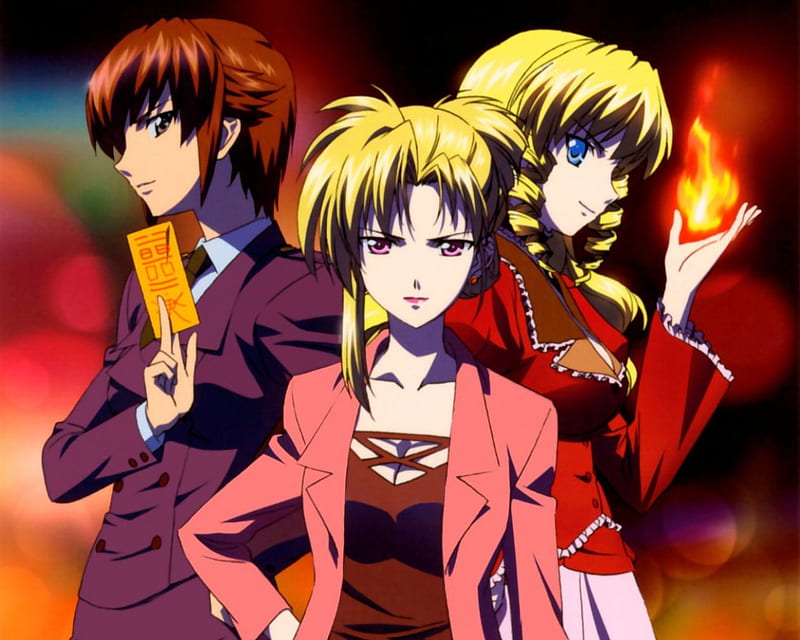 Kaze no Stigma, blond, magic, stigma of the wind, group, emotional, anime, hot, warrio, anime girl, long hair, team, female, brown hair, blonde, blonde hair, sexy, blond hair, short hair, cute, fire, talisman, girl, sinister, lady, serious, maiden, HD wallpaper