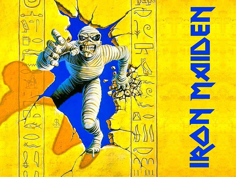 Iron Maiden - Powerslave, music, band, mummy, metal, iron maiden, logo, powerslave, heavy, iron, eddie, maiden, egypt, HD wallpaper