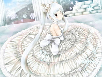 ♕ Snow ❄ Princess ♕, pretty, dress, bonito, sweet, nice, anime