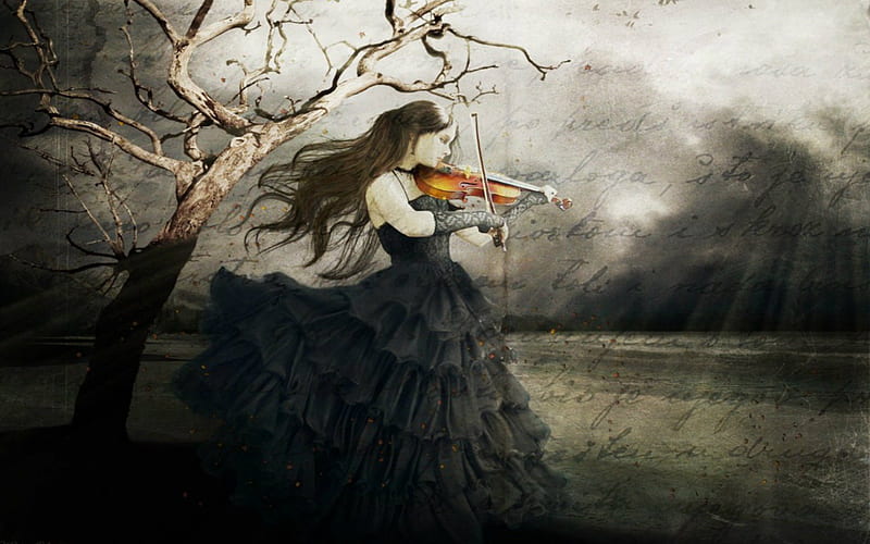 SORROW Sad, bonito, Fantasy, dark, Music, Gothic, Violin, HD wallpaper