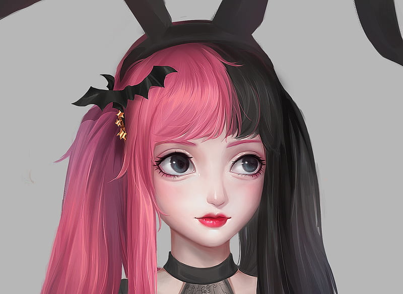 Bunny Girl Yanmin Ji Fantasy Girl Black Ears Bunny Face Pink Hd Wallpaper Peakpx 5001