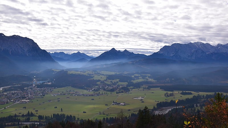 Garmany Bavaria Zugspitze Mountains Panorama, Mountains, Clouds, Landscapes, Nature, HD wallpaper