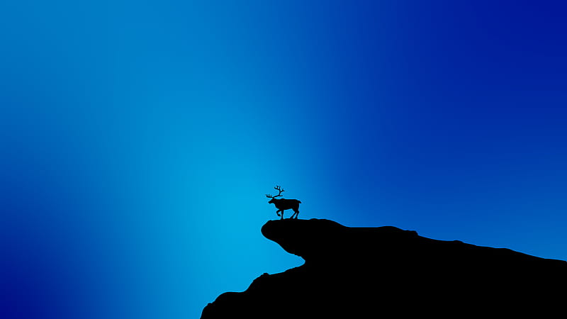 Reindeer Blue Minimal , reindeer, minimalism, minimalist, artist, artwork, digital-art, HD wallpaper