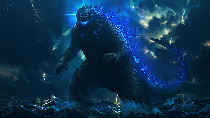 The Godzilla, godzilla, artist, artwork, digital-art, HD wallpaper