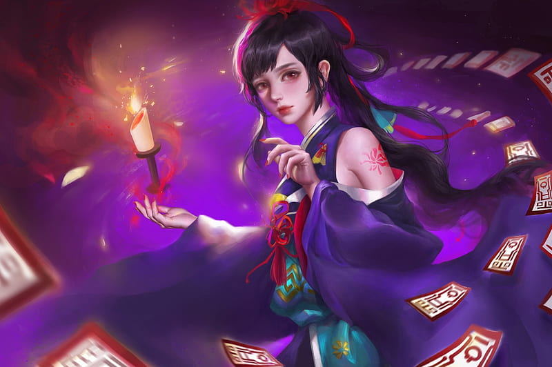Fantasy Girl, Girl, Light, Magic, Candle, HD wallpaper Fantasy Girl, Girl, Light, Magic, Candle, HD wallpaper