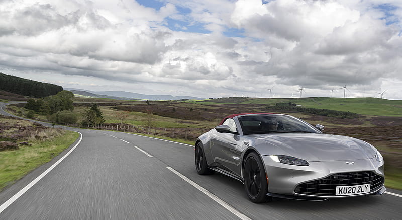 2021 Aston Martin Vantage Roadster (Color: Spirit Silver) - Front Three-Quarter , car, HD wallpaper 2021 Aston Martin Vantage Roadster (Color: Spirit Silver) - Front Three-Quarter , car, HD wallpaper
