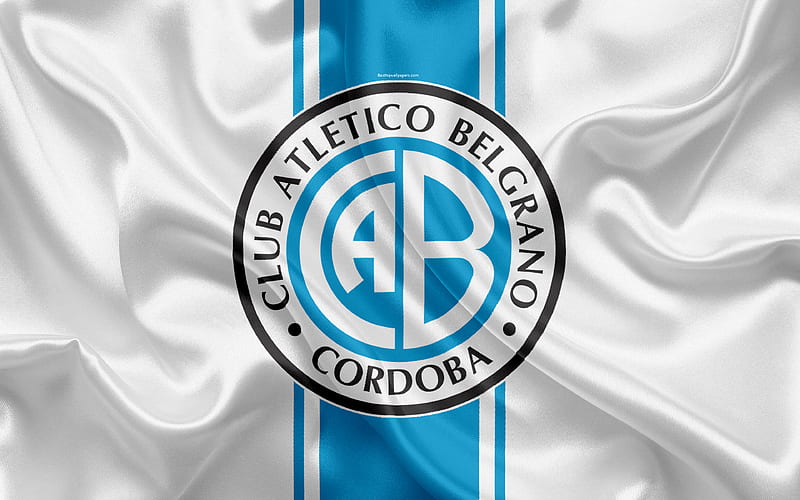 Club Atletico Belgrano Argentinian Football Club, emblem, logo, First Division, Superliga Argentina, Argentina Football Championships, football, Cordoba, Argentina, silk texture, HD wallpaper